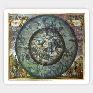 Vintage Northern Sky by by Andreas Cellarius from Harmonia Macrocosmica Sticker